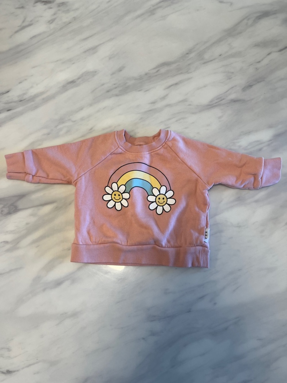 Huxbaby Pink Rainbow Daisy Pullover